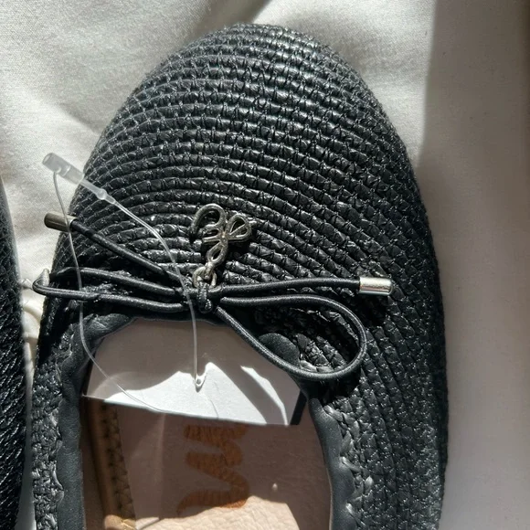 Sam Edelman Black Quilted Ballet Flats with Bow Detail - Picture 3 of 4